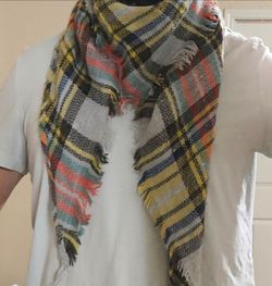 triangular tartan plaid large blanket scarf