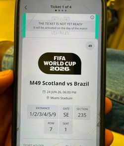 World Cup Tickets Brazil vs Scotland