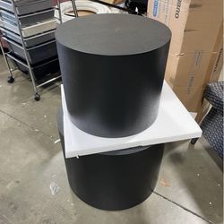 New Nesting Coffee Table Set of 2, Modern Round Coffee Table w/ Non-Slip Feet Wooden Circle Accent