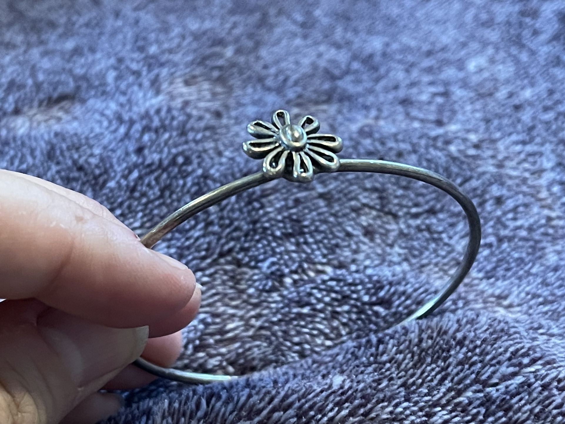 Tiffany & Co Paloma Picasso Silver 925 Daisy Flower Bangle Bracelet