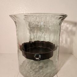 LARGE GLASS CANDLE HOLDER, 1 ft
