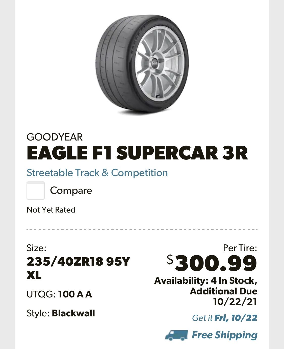 Goodyear Eagle Super Car F1 3R