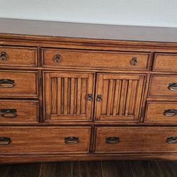 Large 9-drawer wood dresser w/ cabinet space (Kathy Ireland Collection)