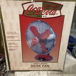 Coca-Cola Oscillating Desk Fan Vintage Style