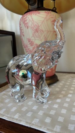 Vintage waterfall crystal elephant
