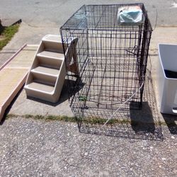 Dog Cage Xxl+Dog Bath+Stairs+Ramp+Pads