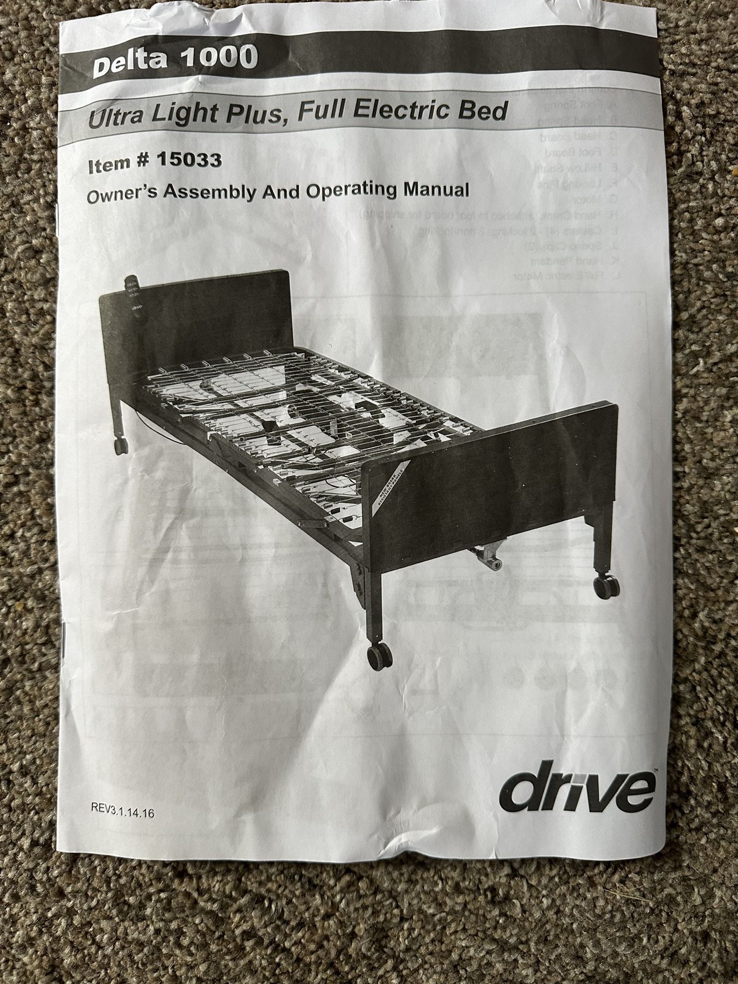 Drive: Delta 1000 Powered Bed Brand New ($100)