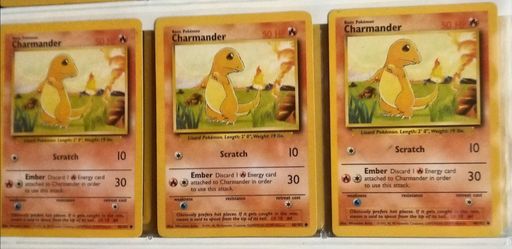 NM-MINT 46/102 CHARMANDERx3 Authentic NEVER PLAYED!!!