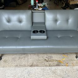Sofa Bed with Armrest and Two Holders
