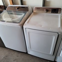 New Samsung Large Capacity Top Load Washer And Used Gas Dryer Set 