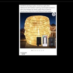 LED Rope Lights/Christmas Lights IP67 Waterproof LED Outdoor Lighting, Connectable Extend to 60m Low Voltage 24v String Lights Plug in Tube-In/Outdoor