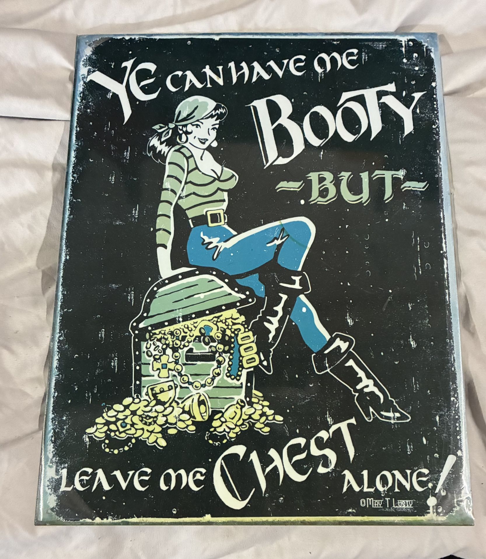 Metal Pirate Booty Sign