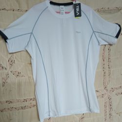 Men's NWT Tesla TSLA white & gray sports shirt XXL 2XL
