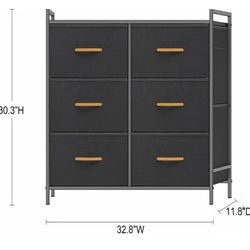 Small Fabric Dresser- 6 Drawers