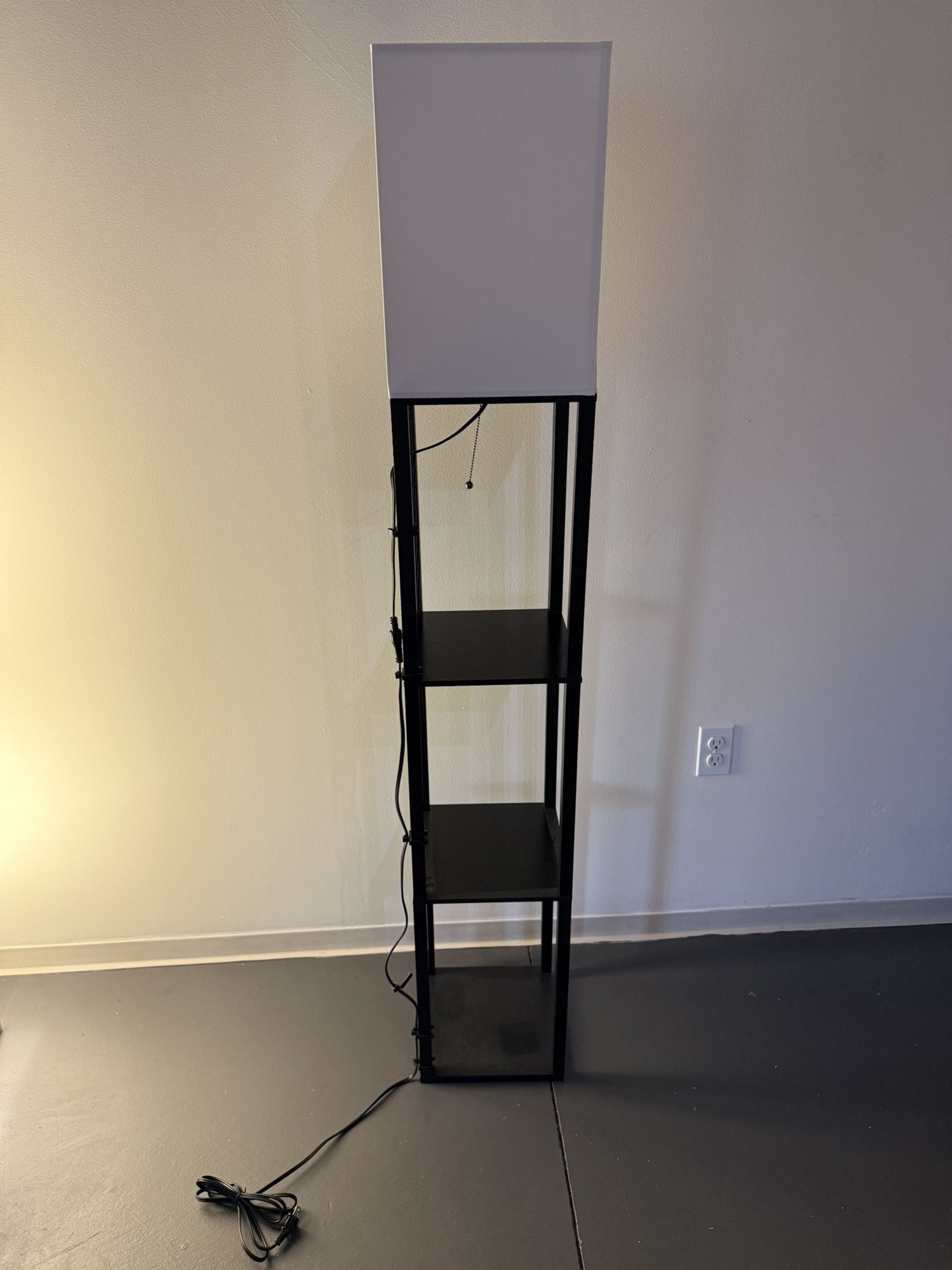 🛋️ Shelf Floor Lamp – 3-Tier Light & Storage Combo – Clean & Minimal