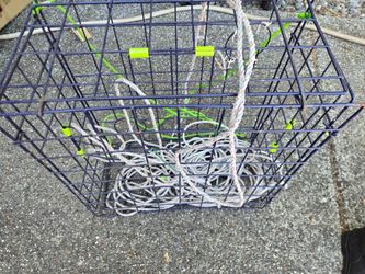 large crab cage with rope