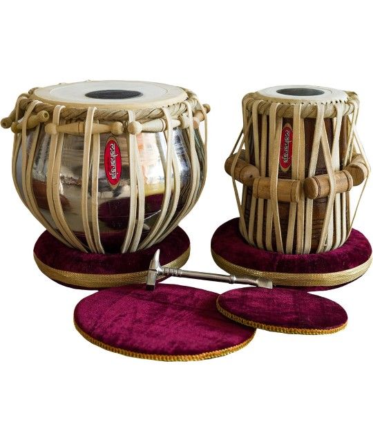 MAHARAJA Student Tabla Drum Set, Basic Tabla Set, Steel Bayan, Dayan with Hammer, Cushions & Cover - Perfect Tablas for Students and Beginners (PDI-IB