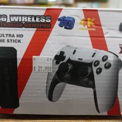 X2 4K Retro Video Game Stick w/ 2 Wireless Controllers