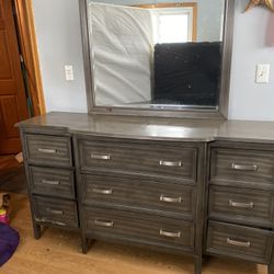 Dresser Mirror And Nightstand 