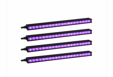 UV Black Lights 4 Pack, OPPSK UV LED Blacklight Bar with OnOff Switch, Linkable Black Light Fixtures for Bedroom Glow Party UV Paint Fluorescent Poste