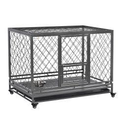 New in box PawHut Heavy Duty Dog Crate Metal Kennel and Cage Dog Playpen with Lockable Wheels