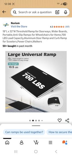 Doorway ramp for wheelchair