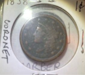 1838 Coronet Head Large Cent