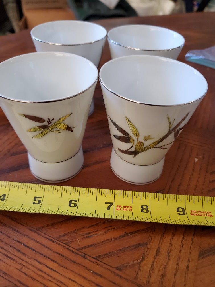Vintage fine China by Deville "matrimony" tea cups set of 4