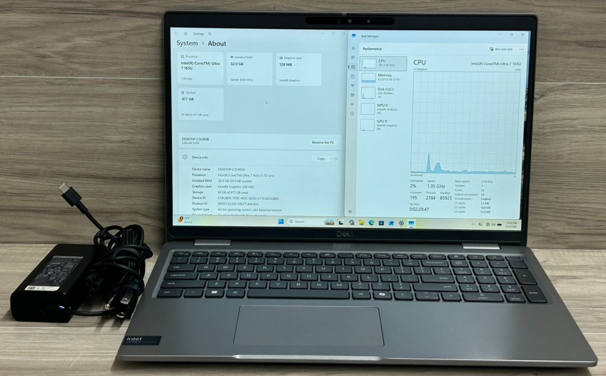 Dell Latitude 5550 15.6" Touch Laptop Ultra 7 vPro 32GB RAM 512GB SSD (PO1024253)