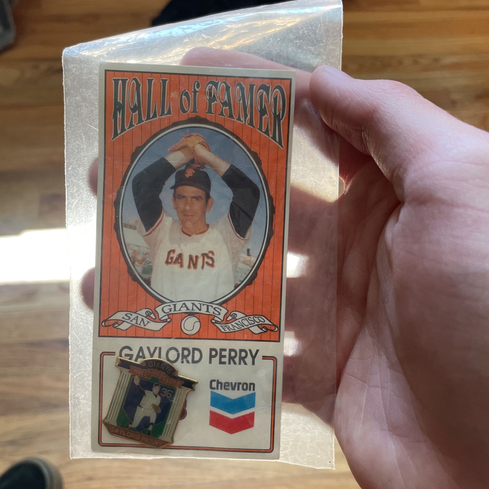 Gaylord Perry Baseball Pin/card 
