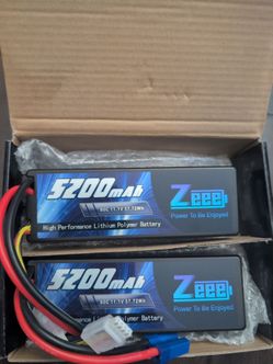 Zeee 5200mAh 3S 11.1V 80C LiPo Battery EC5 Plug Hard Case RC Battery 2 Pack NEW