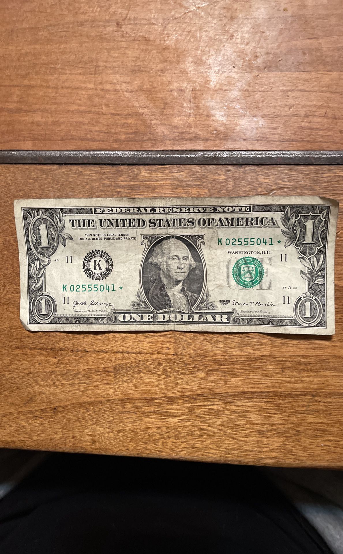 2017 1.00 Bill. Printing Errors On Serial Number