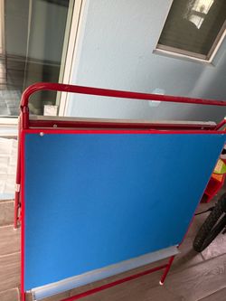 Kids Double-Sided Easel with Red Frame