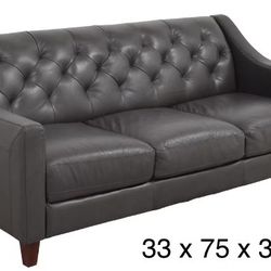 Comfortable Glam Real Leather Couch