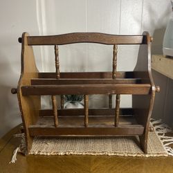 Antique Wood Magazine Holder