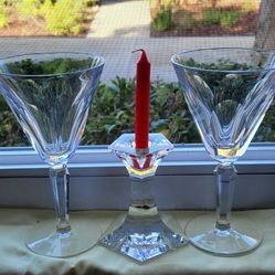 Pair Of Waterford Sheila Patern Wine Glass +1Candle Holder, All Crystal, Perfect Condition 