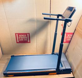 QYDS Walking Pad Treadmill With 3HP, 8MPH, Desk Workstation & Handle Bar, Black