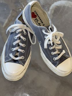CONVERSE Unisex Comme des Garcons PLAY in steel grey canvas Size;  M 6/W 8 