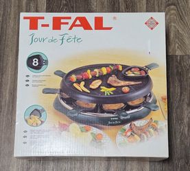 T-Fal Tour De Fete Gourmet Raclette Grill 8 Tray Dinner Party Made n France