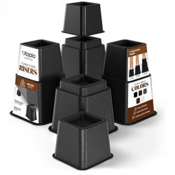 Utopia Bedding Bed Riser, 3 & 5 Inches Adjustable Furniture Risers for 8 Inch Combined Furniture Lift, Under Bed Storage & Dorm Room Essential, Suppor