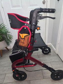 Succu Walkers for Seniors with Seat, 8" All-Terrain Rollator Walker