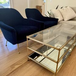 West Elm Coffee Table And Armchairs 