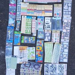 🎨Huge Lot Over 1000 Scrapbooking Stickers & Adhesive Ribbon