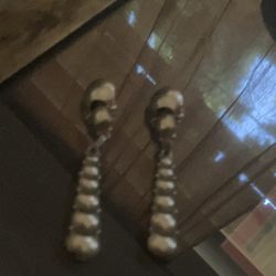 2 Decorative Silver Drop Earrings