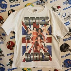 Vintage Vntg 1998 Spice Girls UK British Pop Music Singing Girl Group USA Concert Tour Tee Shirt
