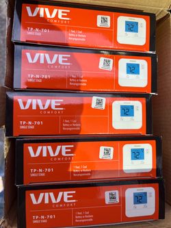 Vive Comfort TP-N-701 Non-Programmable Thermostat – Lot of 5
