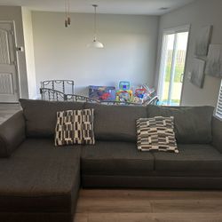 Venus Ash Gray Sectional Couch