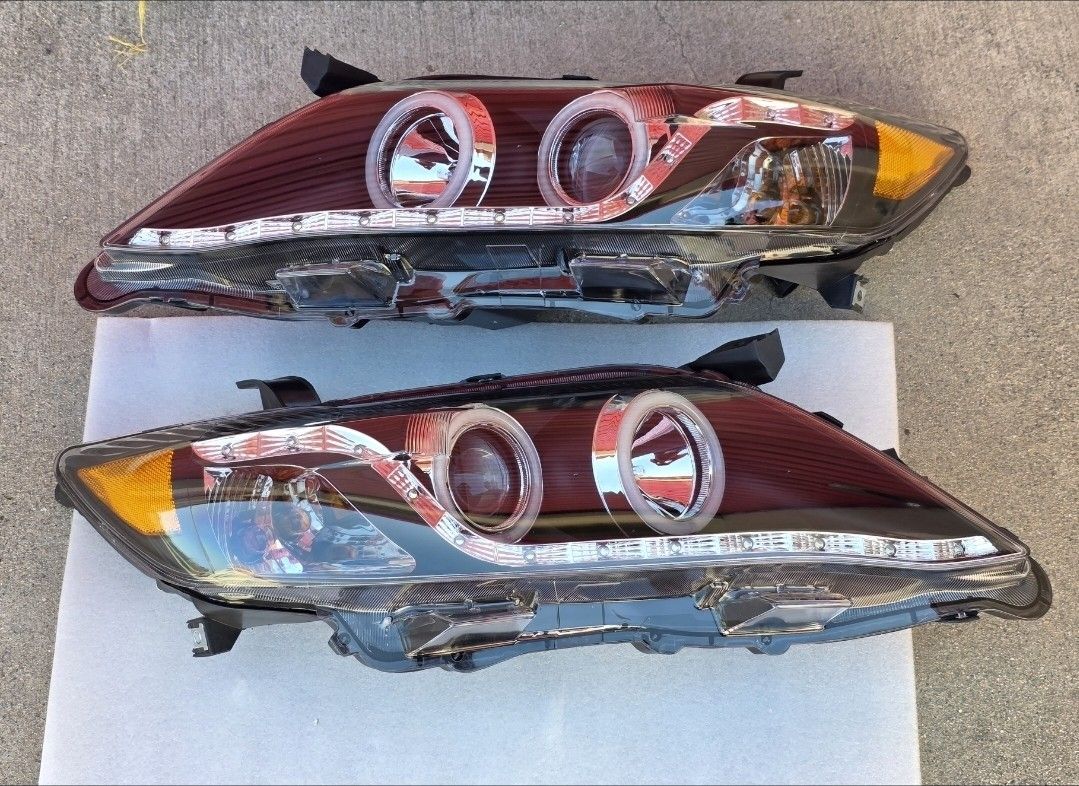 2010 And 2011 Toyota Camry LED DRL Projector Headlights Luces Focos Micas Faros Faroles Headlamps