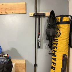 3 Section Fitness Barbell Holder And Barbell