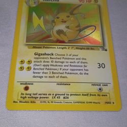 Pokemon Raichu From Fossil Set